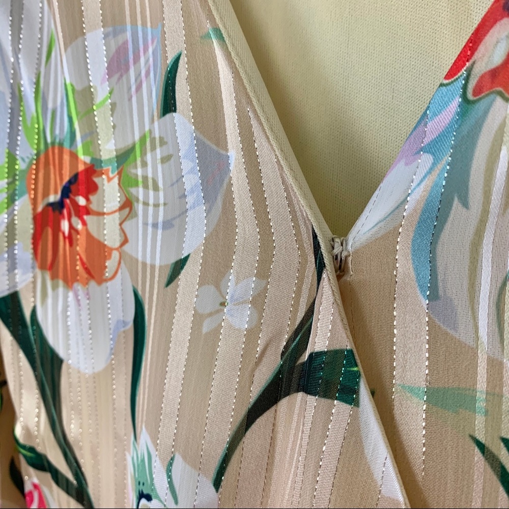 Lulus She's a Dream Beige Floral Wrap Midi Dress - Picture 6 of 8